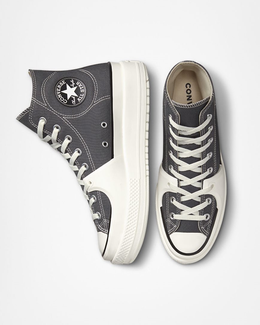 Tenisi Inalti Barbati Converse Chuck Taylor All Star Construct Gri Albi | RO HLXEK368